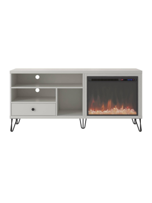 65" Heywood Retro Fireplace Tv Stand - Room & Joy