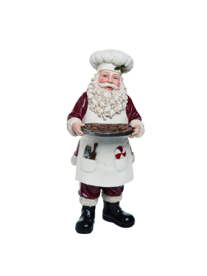 Transpac Resin 15 In. White Christmas Cookie Chef Santa