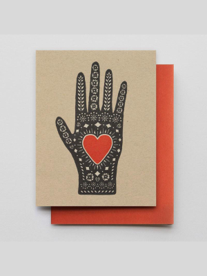 Hammerpress Heart In Hand Card