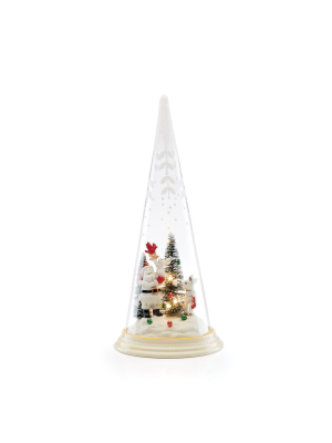 Merry & Magic Light-up Santa & Friends Glass Cone
