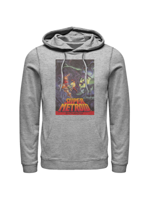 Men's Nintendo Super Metroid Japanese Cover Art Pull Over Hoodie