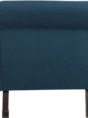Camp Velvet Chaise With Pillow Navy/espresso