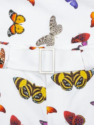 Palm Angels Butterfly Buckles Pants - White/multi