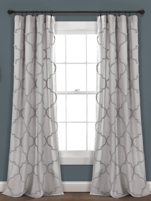 Avon Chenille Trellis Single Light Filtering Window Curtain Panel - Lush Décor