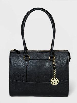 Bueno Zip Closure Tote Handbag - Black