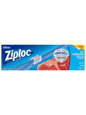 Ziploc Slider Freezer Gallon Bag - 24ct