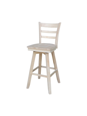 Emily Barstool With Swivel And Auto Return Unfinished - International Concepts