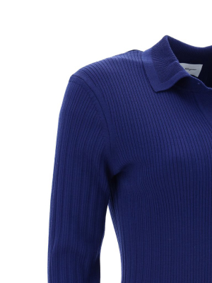 Salvatore Ferragamo Colour Block Knitted Polo Sweater