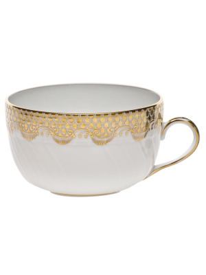 Fish Scale Canton Teacup, Gold