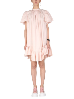 Alexander Mcqueen Ruffle Trim Midi Shirt Dress