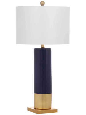 Dominic Table Lamp Navy/gold (set Of 2)