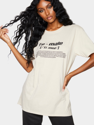 Sand Female Slogan T Shirt