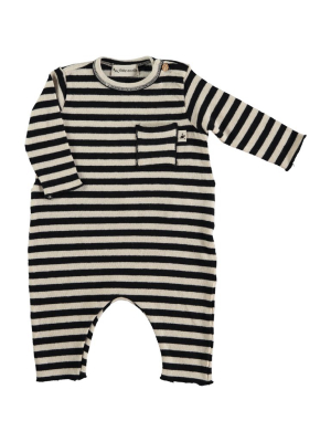 Striped Knit Baby Jumpsuit