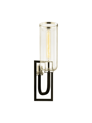 Aeon 1lt Wall Sconce Carbide Black Polished Nickel