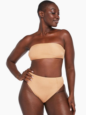 Mila Bandeau Top - Affogato Shimmer Ecorib