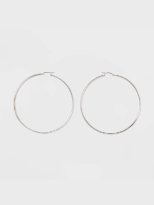 Sterling Silver Large Hoop Fine Jewelry Earrings - A New Day™ Silver