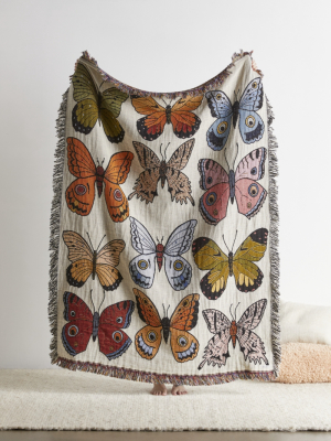 Calhoun & Co. Butterfly And Moth Woven Throw Blanket