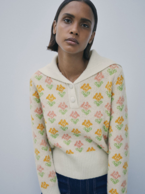 Wool Blend Jacquard Sweater Special Edition