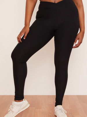 Recycled Crossover Pocket Legging - Onyx