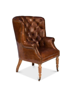 Welsh Leather Chair  Vintage Cigar
