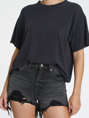 Palmer Hemp Boxy Tee - Black Stone