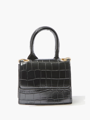 Faux Croc Leather Crossbody Bag