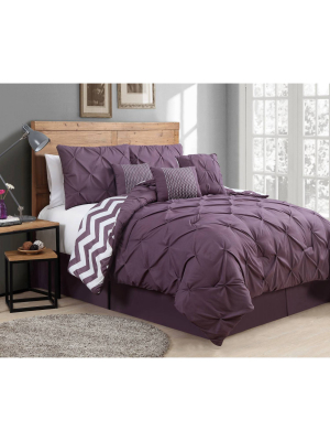 Venice Pinch Pleat 7pc Comforter Set - Geneva Home Fashion