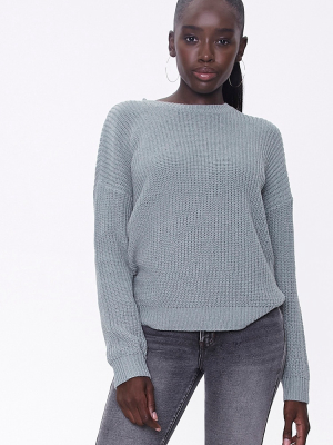 Ribbed Drop-sleeve Sweater