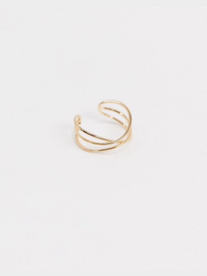 Asos Design Ear Cuff In Wire Wrap In Gold Tone