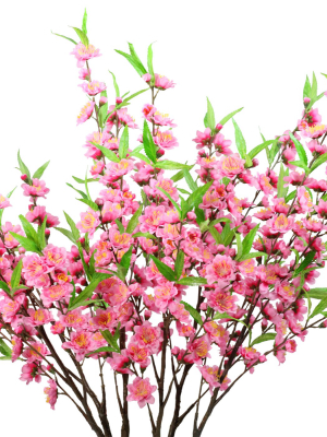 Northlight 43.5" Artificial Potted Peach Floral Blossom Tree