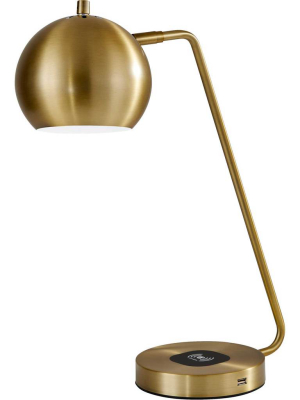 Epernay Wireless Charge Desk Lamp Brass