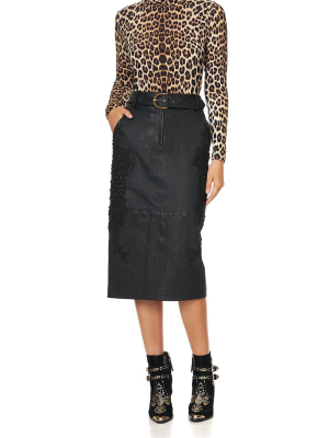 Midi Leather Skirt Leather