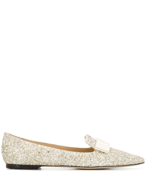 Jimmy Choo Gala Glittered Ballerina Flats