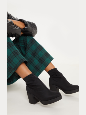 Black Platform Sock Boots