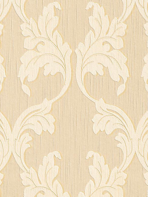 Scrollwork Floral Curve Wallpaper In Beige And Cream Design By Bd Wall