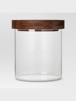 Glass Storage Canister With Wood Lid - Small - Threshold™