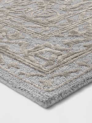 Shipman Medallion Hand Tufted Wool Viscose Rug Light Gray - Threshold™