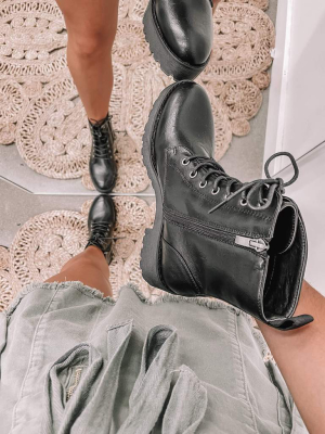 Black Madison Combat Boots