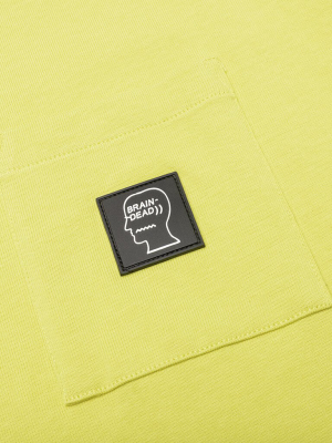 Brain Dead Heavyweight Jersey Mockneck Pocket Shirt - Yellow