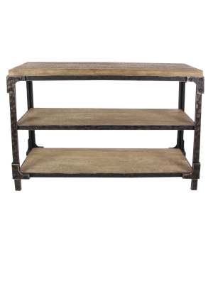 Rustic 3 Tier Console Table Brown - Olivia & May