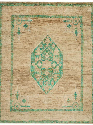 Tangier Beige/emerald Area Rug