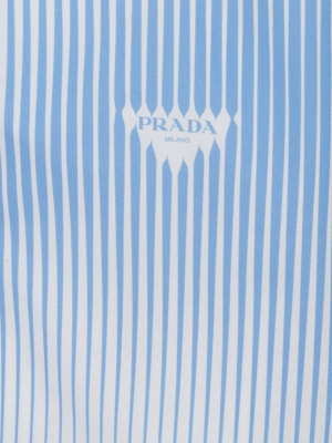 Prada Logo Print Striped Shirt