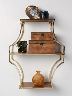 Wall Shelf - Brown/gold