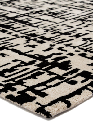 Pals Handmade Trellis Cream & Black Area Rug