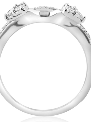 Pompeii3 1/2ct Diamond Engagement Guard Ring 14k White Gold