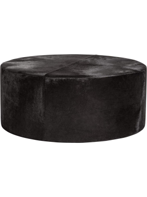 St. Francis Leather Ottoman, Large, Ebony