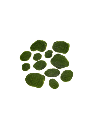 Sullivans Set Of 12 Moss Stones Decorative Filler 1"h & 1"h Green