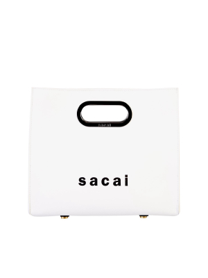 Sacai Logo Print Small Shopper Tote Bag