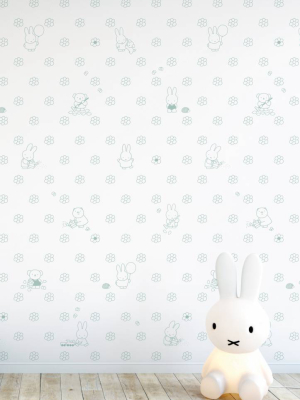 Miffy Flowers Kids Wallpaper In Green By Kek Amsterdam