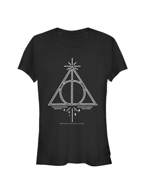 Junior's Harry Potter Deathly Hallows Symbol T-shirt